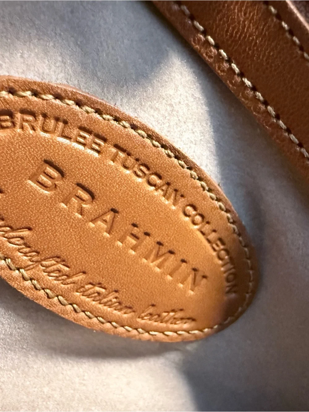 Brahmin Toasted Pecan Melborne Baguette Shoulder Bag Tan Embossed Tuscan Leather